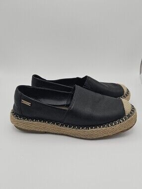 Velez black leather espadrilles estimated size 6